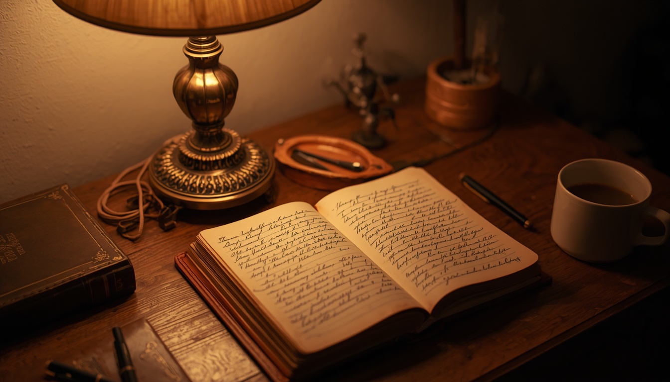 Journal under soft lamp by Liveeco