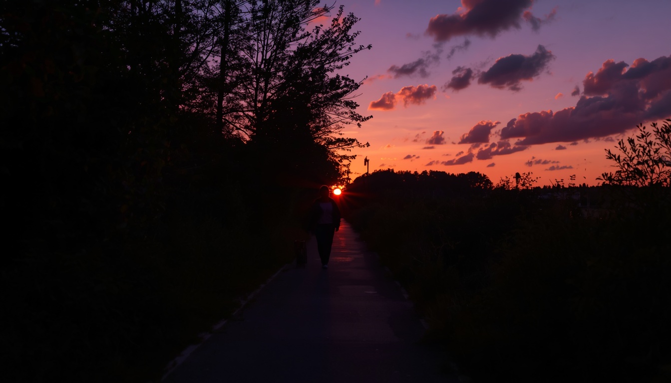 Evening sunset walk illustration by Liveeco